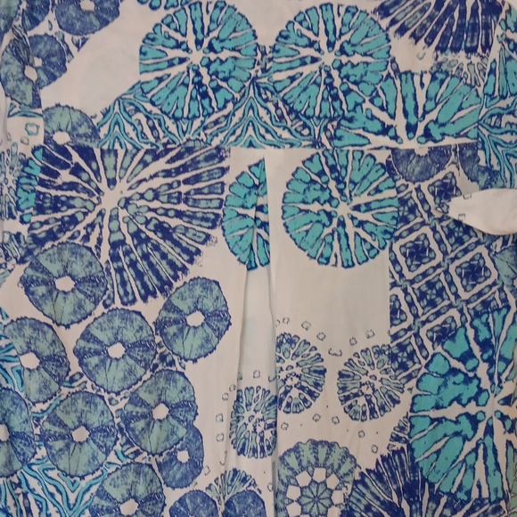 Blue Patterned Button-Front Maxi Dress - Picture 10 of 10